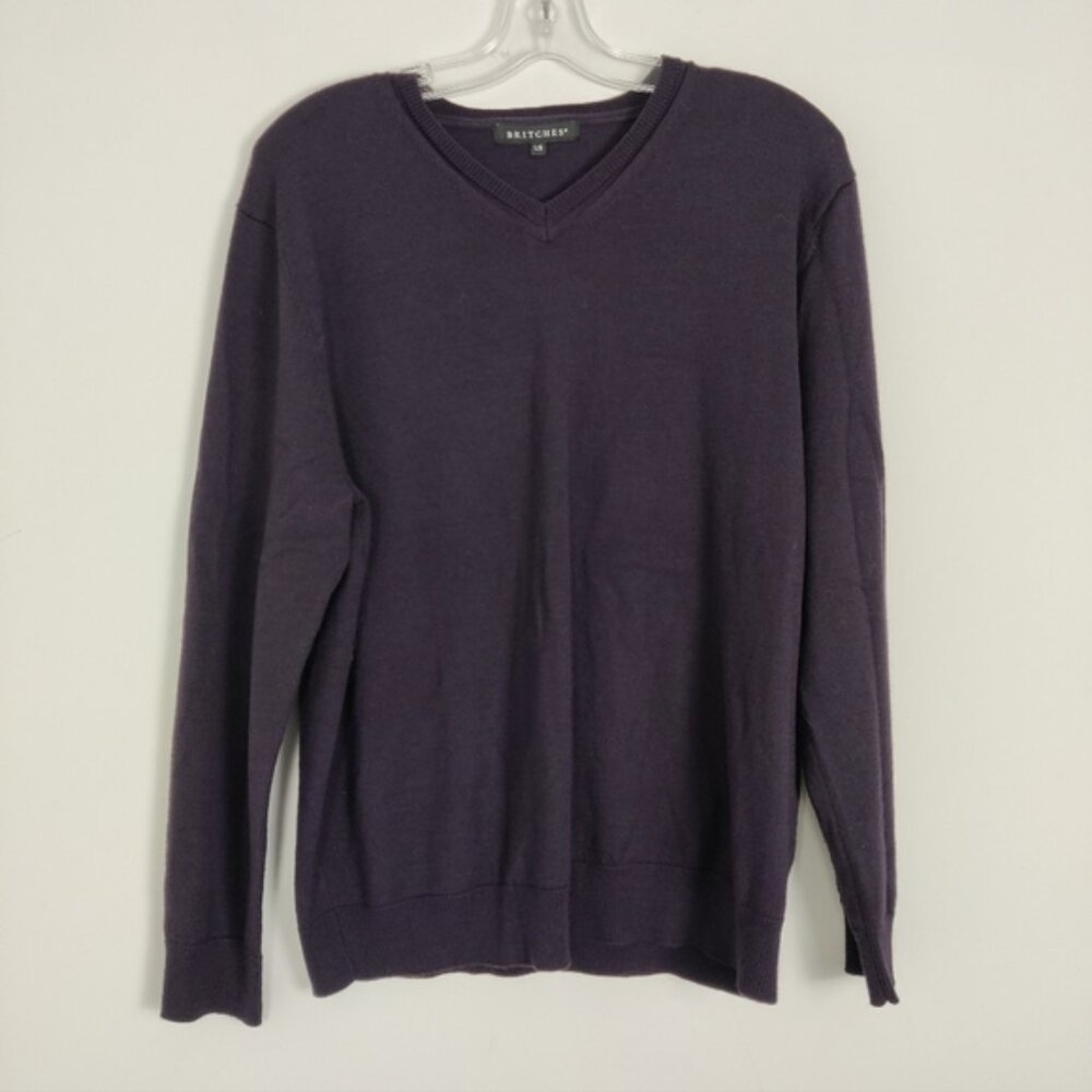 Britches Men's Wool Blend V neck Sweater Size Large